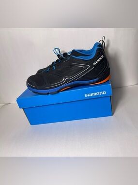 Shimano Men's Pedaling Dynamics Cycling Shoes Black, Blue & Orange Size EU(42)
